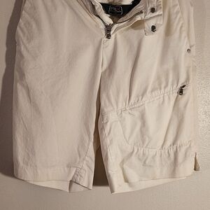 RLX Ralph Lauren Women's Cream Cargo Shorts with Zip Pocket